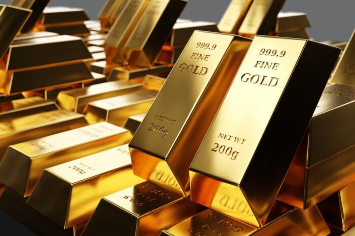 Investments in gold. Golden futures. Investment in gold mining company. Golden metal price forecast. 3d image Investments in gold. Golden futures. Investment in gold mining company. Golden metal price forecast. 3d image